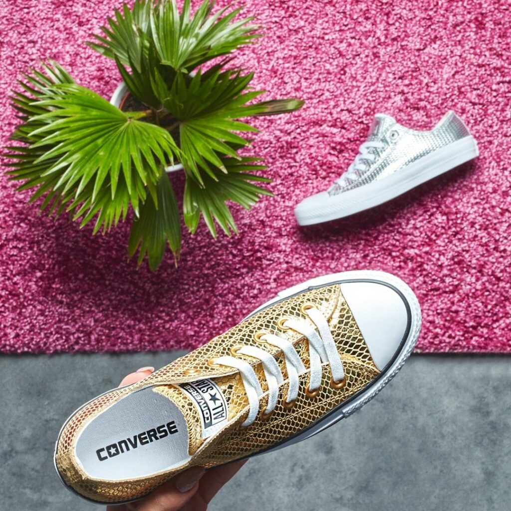 trampki converse złote i srebrne