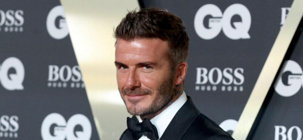 David Beckham w garniturze