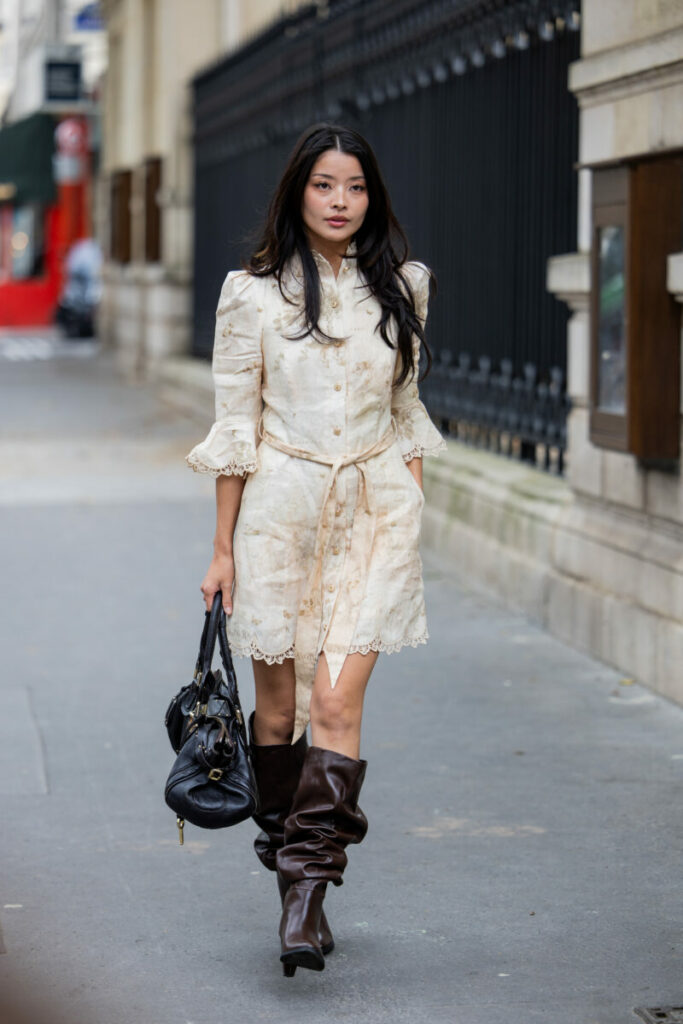 kozaki z marszczoną cholewką do letniej sukienki 