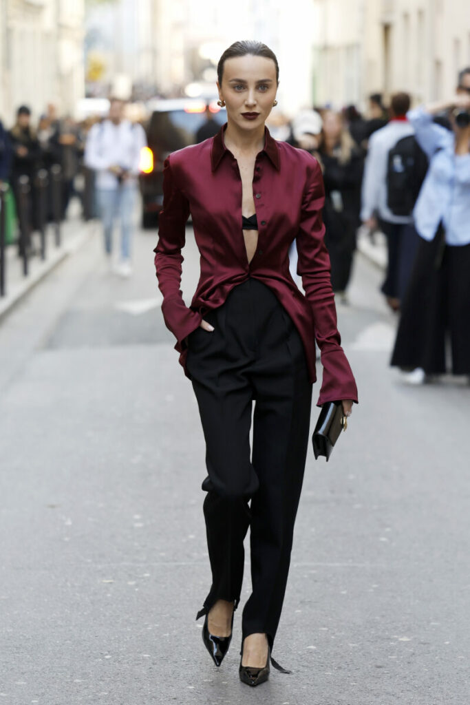 satynowa koszula, stylizacje na wigilie